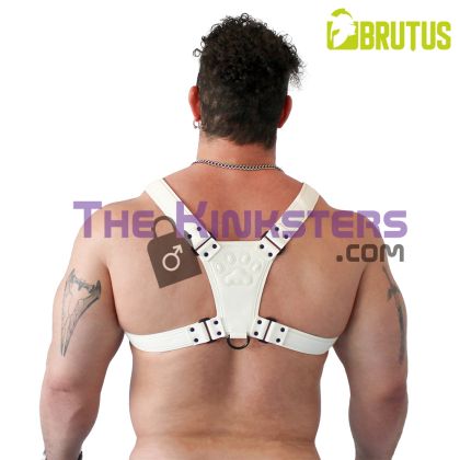 Brutus Puppy Harness White & Black L/XL