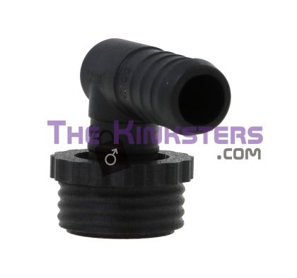 Male Screw Fit to Male Push Fit Right Angle Gas Mask Connector