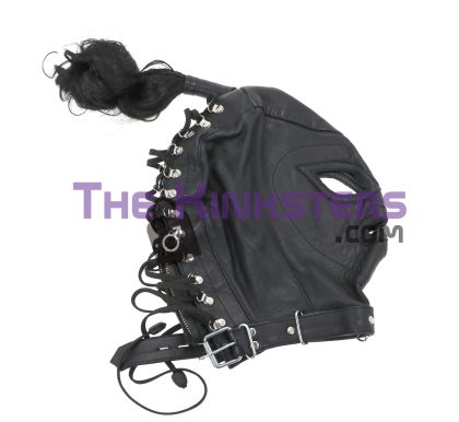 Re-Kinked - Leather Ponytail BDSM Hood