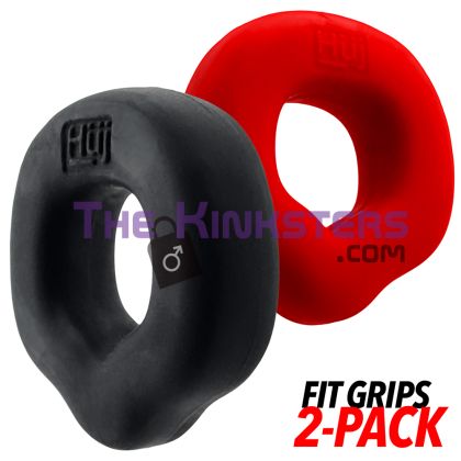 Hünkyjunk Fit Grips 2-Pack ErgoFit Cockrings - Black/Red