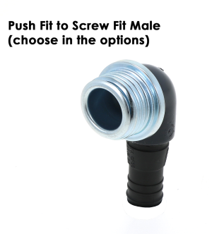 Right Angled Gas Mask to Anaesthetic Mask Connector (Screw Fit to Push Fit)