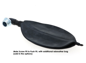 Right Angled Gas Mask to Anaesthetic Mask Connector (Screw Fit to Push Fit)