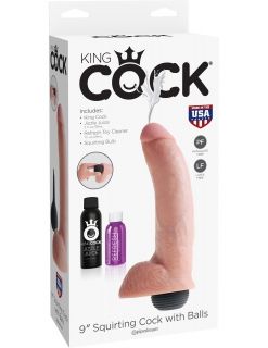 King Cock 9" Squirting Cock With Balls