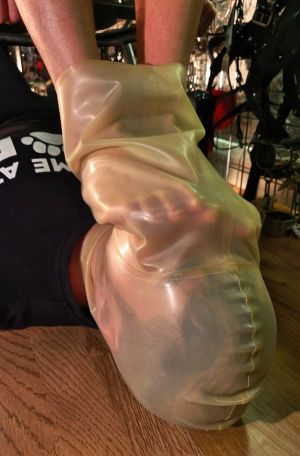 Latex Rubber Foot Worship Hood