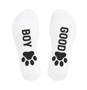 Kinky Puppy Sneaker Socks GOOD BOY Black