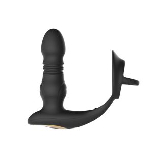 Cyrus App-Controlled Thrusting Prostate Massager with Cock Ring - Black